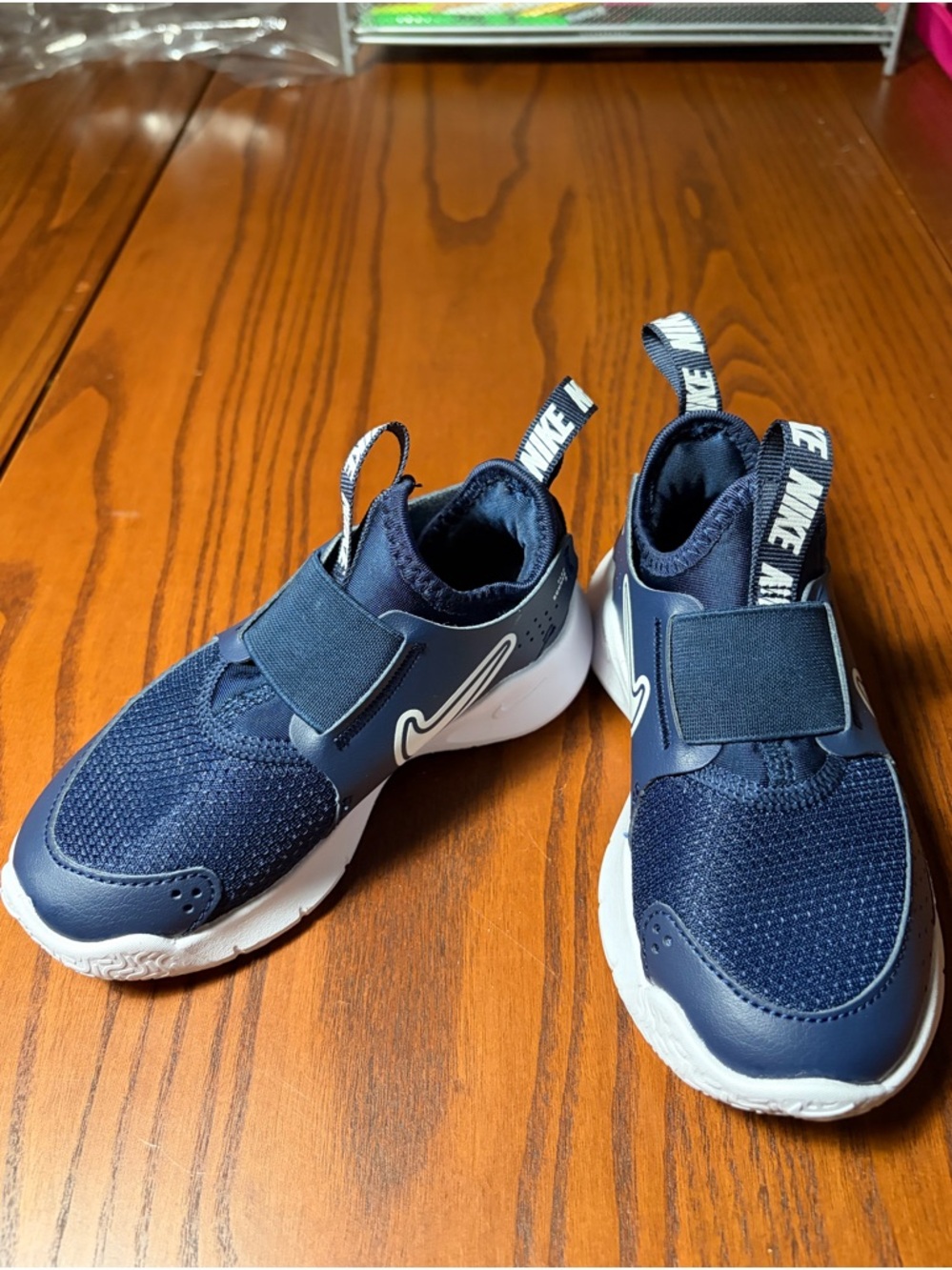 Nike Kids Navy/White Flex Runner 3 Slip-On Sneakers